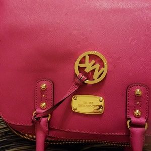 Pink Michael Kors leather satchel
